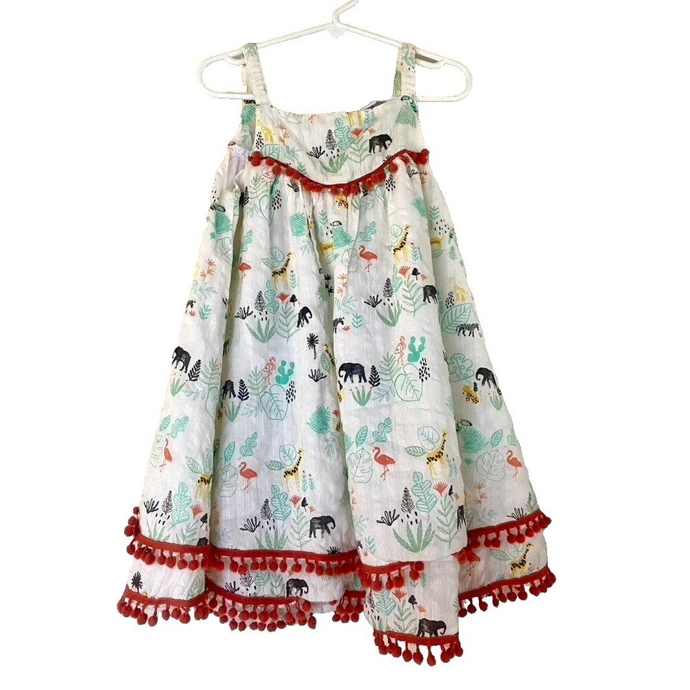 Rockin' Baby Safari Cotton Lined Long Flowy Festive Light Dress Size 12-18 mo.